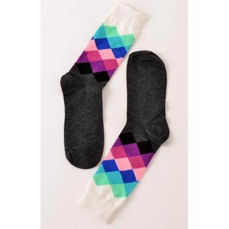 Chaussettes losanges multi violette