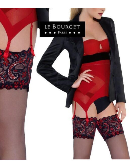 Bas Essentiel Noir et rouge retro en ensemble