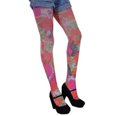 Collant Flirt imprimé  fleurs tropicales
