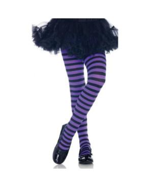 Collant LEg Avenue Enfant rayures Bicolores Violet