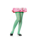 COLLANT LEG AVENUE ENFANT RAYURES BICOLORES VERT