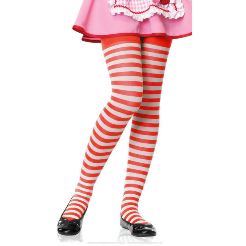 Collant Leg Avenue Enfant rayures Bicolores Rouge