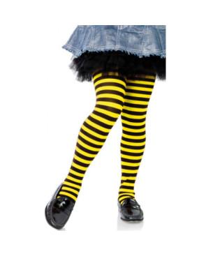 Collant Leg Avenue Enfant rayures Bicolores jaune