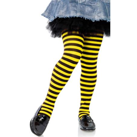 Collant Leg Avenue Enfant rayures Bicolores jaune