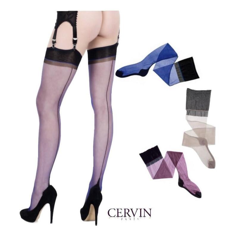 Bas cervin séduction couture bicolore mode