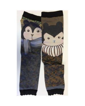 Collant fil de joie violette fleurie  Lycra