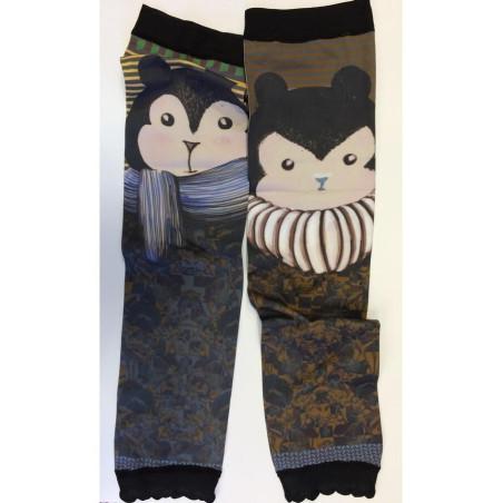 Collant fil de joie violette fleurie  Lycra