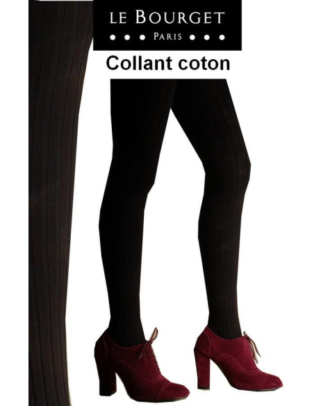 Collant Le bourget Coton Cotes Angela noir