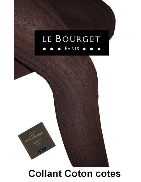 Collant Le bourget Coton Cotes Angela marron