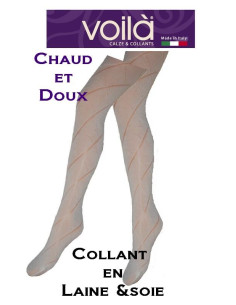 Collant en laine et soie Voilà noir 2