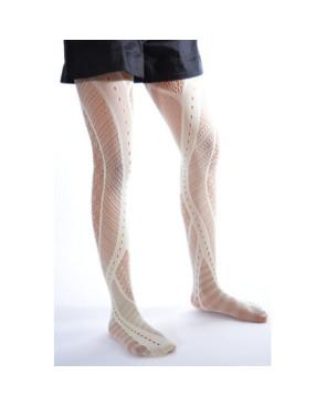  Collant Patchwork résille ivoire