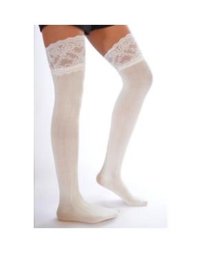 Jambières coton et dentelle Blanches