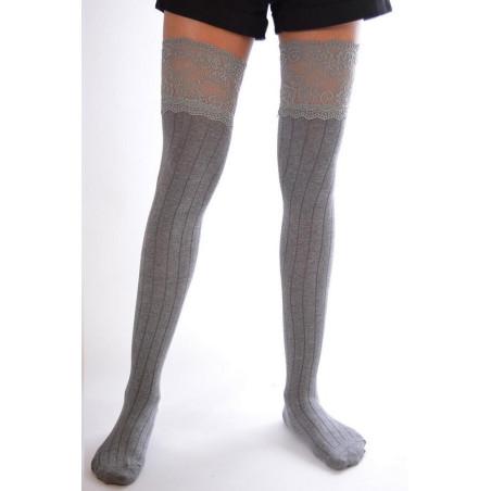 Jambières Coton et dentelle Grises