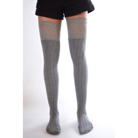 Jambières Coton et dentelle Grises