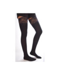 Chaussettes hautes coton et dentelle noires