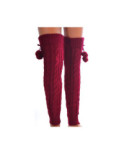 Guêtres lourdes à pompom Bordeaux