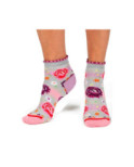 Chaussettes Fil de joie grisette fleuri