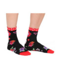 Chausssettes fil de joie Fleurs revers pois
