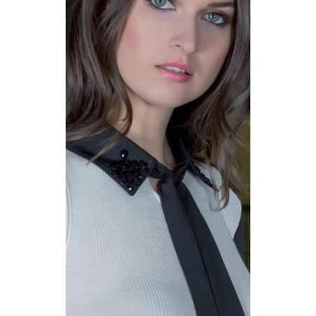 Chemise Moretta Laine et soie à cravate Strass