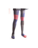Collant Asymétrique Berthe Bleu rouge Rayures