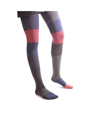 Collant Asymétrique Berthe Bleu rouge Rayures