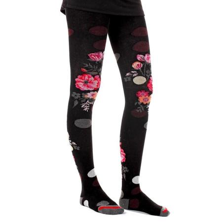 Collant Fil de Joie Pois Lurex Fleuri