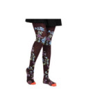 Collant fil de joie Bordeaux Fleurs Bleuets