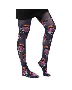 Collant Fil de joie Marine Fleurie