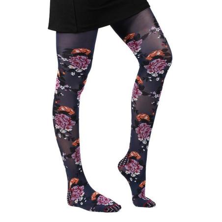 Collant Fil de joie Marine Fleurie