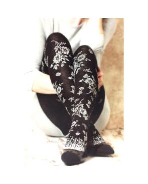 Collant coton chaud Cronert Fleuris