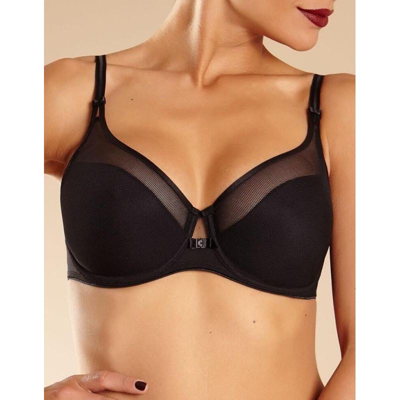 Chemise ML Moretta col rond dentelle noir