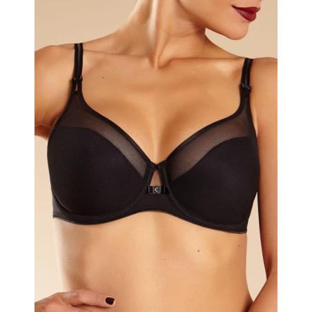 Chemise ML Moretta col rond dentelle noir