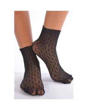 Chaussettes en dentelle géométrique Noire