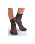 Chaussettes en dentelle géométrique Noire