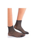 Chaussettes en dentelle géométrique Noire