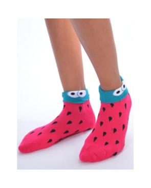  Chaussettes D'halloween roses à poil et monstres