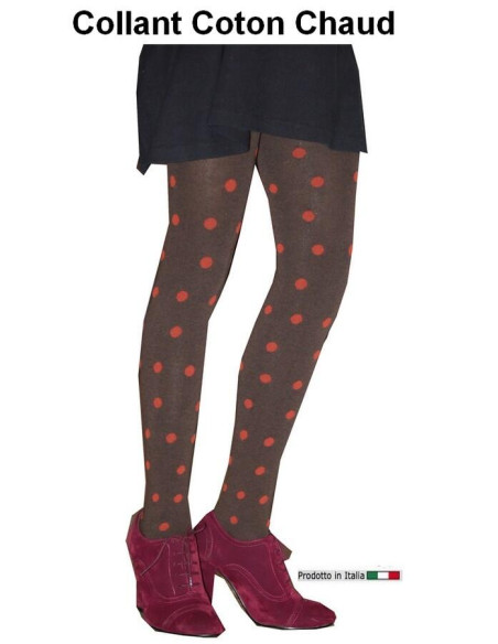 Collant Plumetis d'hiver marron