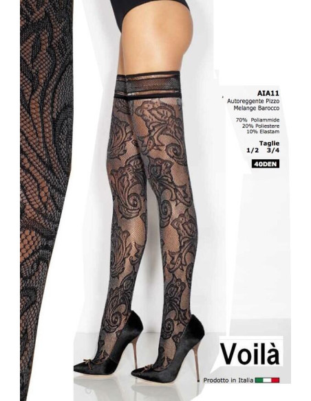 Bas Top Dentelle grise Voilà