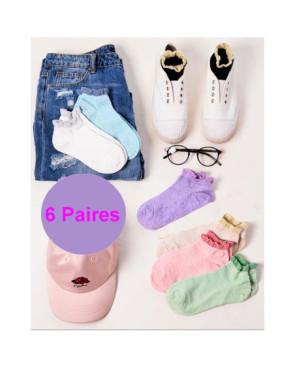 Coffret de 6 Paires de socquettes revers
