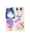 Coffret de 6 Paires de socquettes revers