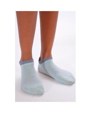  socquettes revers lurex  azur