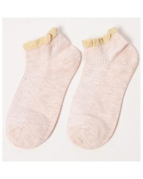  socquettes revers lurex dorées