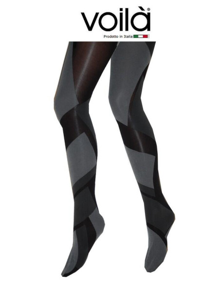 Collant  tétris psychédélique gris