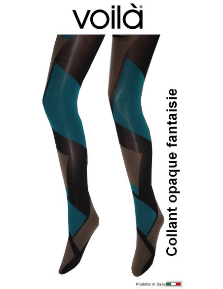 Collant  tétris psychédélique bleu