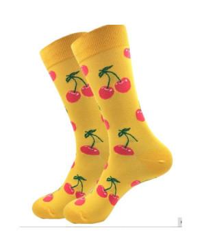 Chaussettes Cerises Psychédéliques jaunes