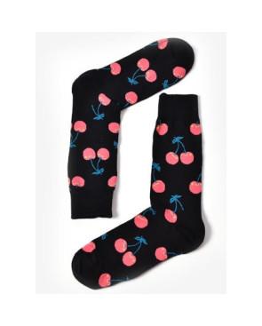  Chaussettes Cerises Psychédéliques noires