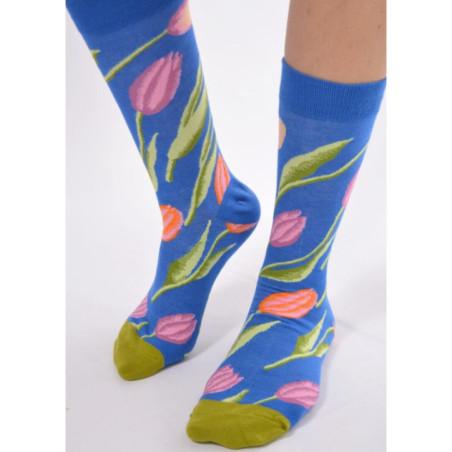 Chaussettes Tulipes Bleues