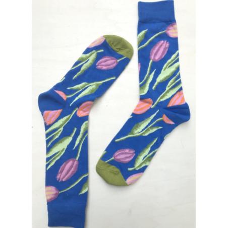 Chaussettes Tulipes Bleues
