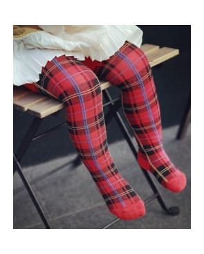 Collant enfant coton motif ecossais