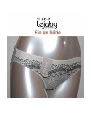 Slip Elixir Blanc imprimé dentelle Noir
